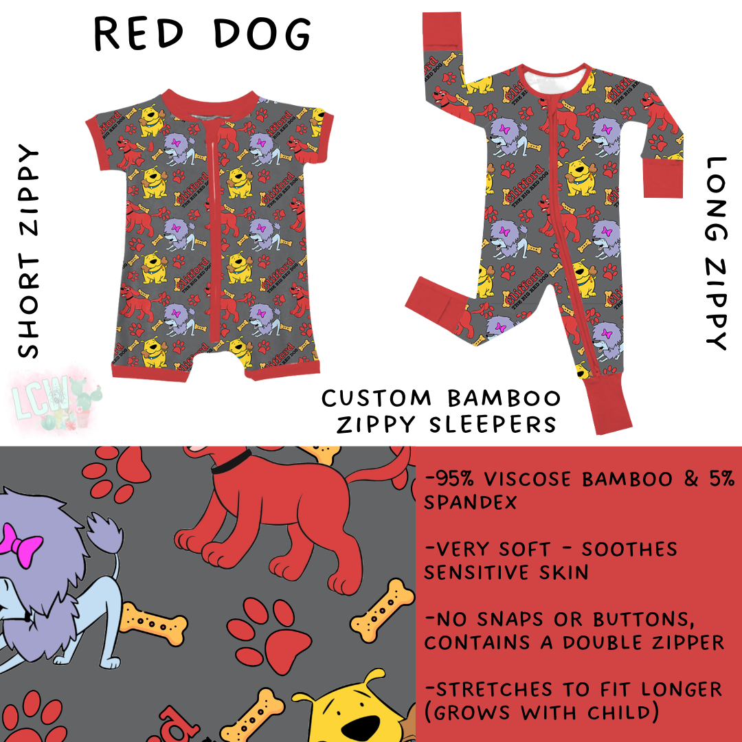 Batch #352 - Little Dreamers 5 - Closes 6/6 - ETA mid July - Red Dog Short and Long Zippy Sleeper