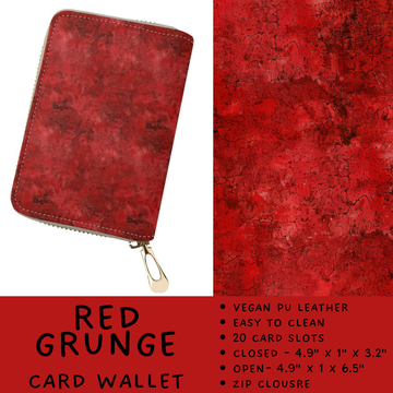 Batch #460 - Zip It Collection - Closes 12/5 - ETA late Jan - Red Grunge Card Wallet
