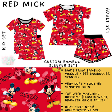 Batch #342 - Family Dreamers - Closes 5/21 - ETA mid July - Red Mick Adult & Kid's Bamboo Short Sleeper Set