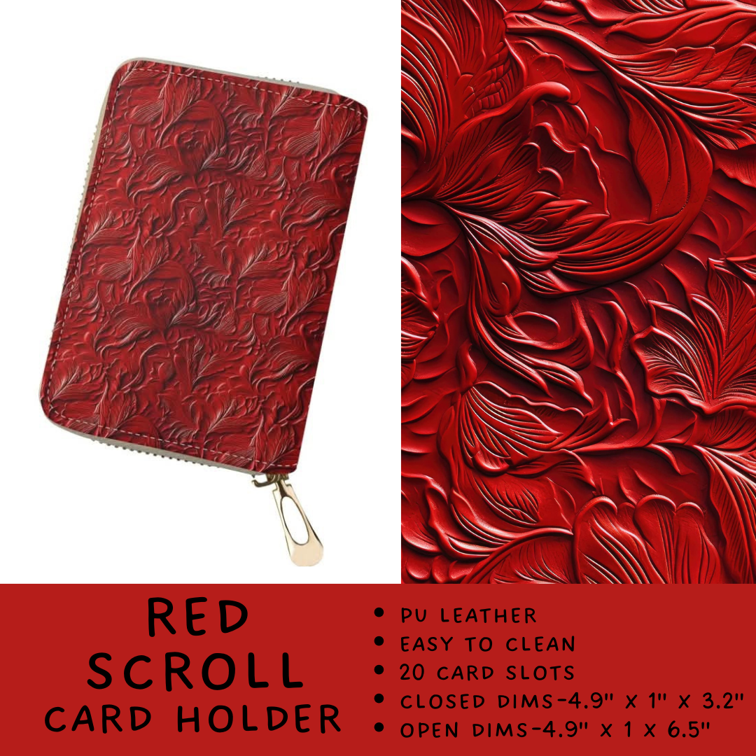 Batch #265 - Card Holders & Foldable Wallets - Closes 1/1 - ETA mid Feb - Red Scroll Card Holder