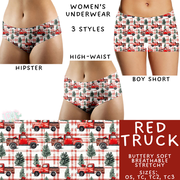 Ready to Ship - Red Truck Women's Underwear - Hipster TC2, Boy Short OS