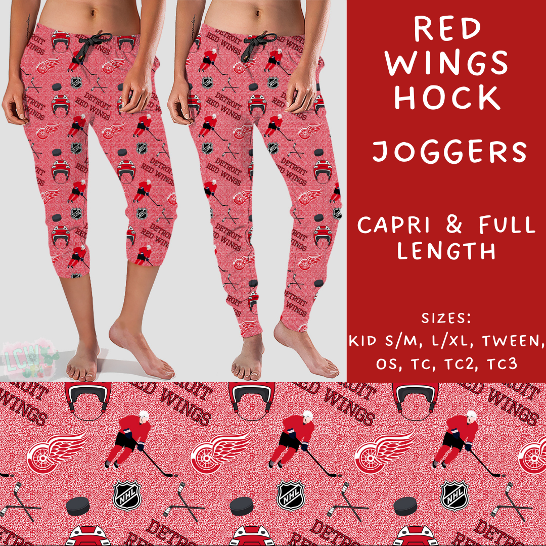 Batch #243 - Hockey - Closes 11/25 - ETA mid Jan - Red Wings Hock Full and Capri Length Joggers