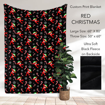 B186 - Pre-Order Red Christmas Fleece Blanket (Closes 10/04. ETA: early Dec)