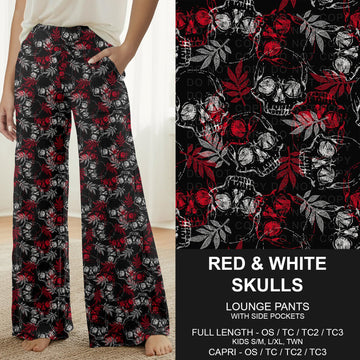 B318 - Preorder Red and White Skulls Lounge Pants (Closes 10/25. ETA: late Dec.)