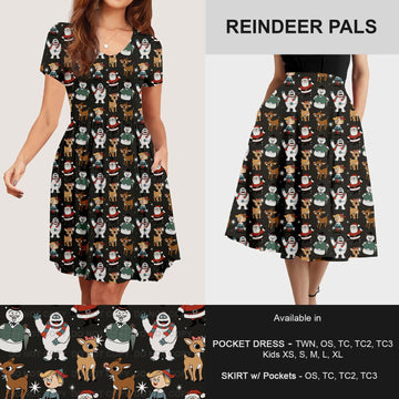 B183 - Preorder Reindeer Pals Dress/Skirt with Pockets (Closes 10/02. ETA: early Dec)