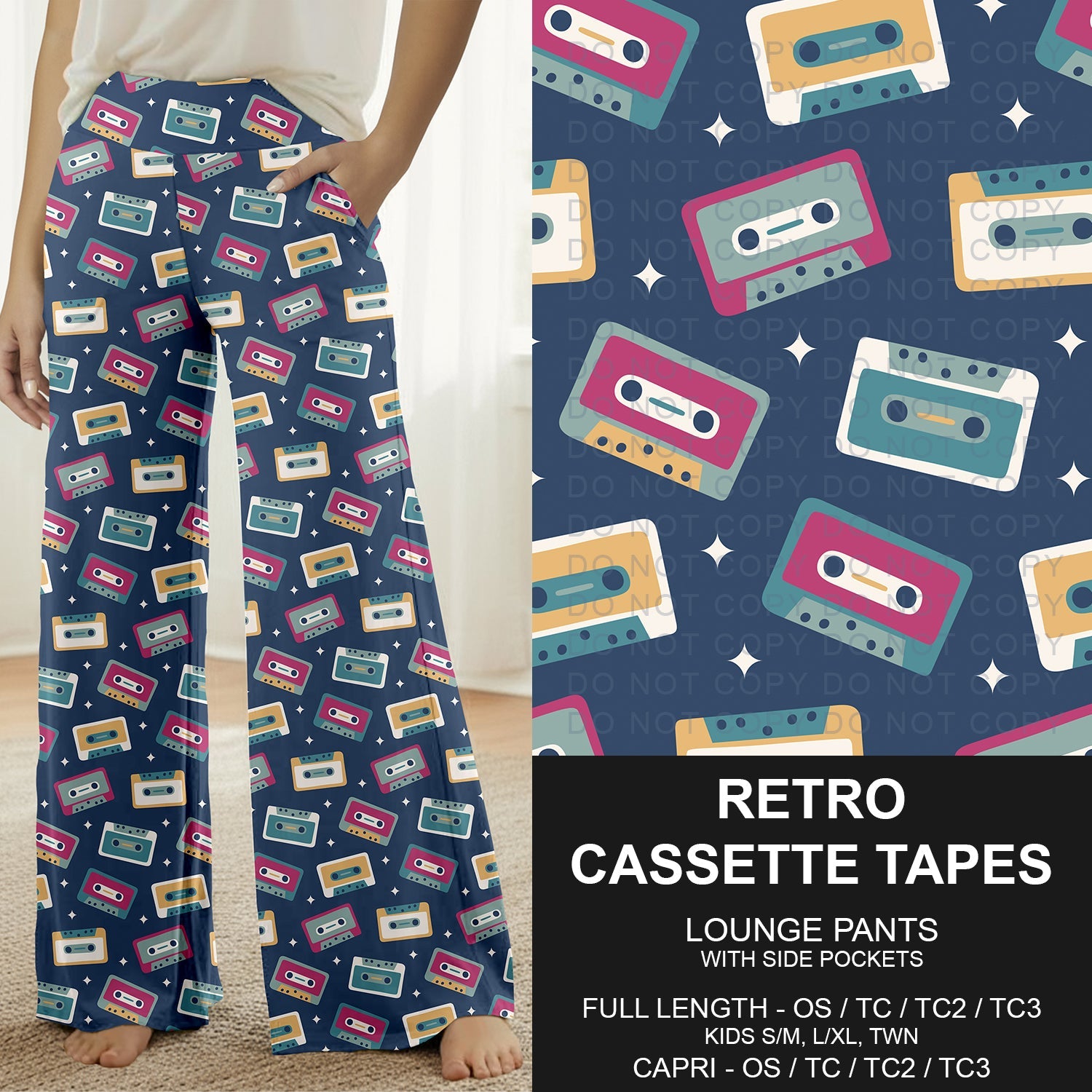 B283 - Preorder Retro Cassette Tapes Lounge Pants (Closes 4/05. ETA: mid June)