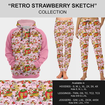 B194 Preorder - Retro Strawberry Sketch Hoodie Collection (Closes 11/17. ETA: late Jan.)