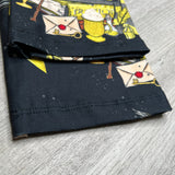 Yellow Wizard House Print Black Soft Leggings