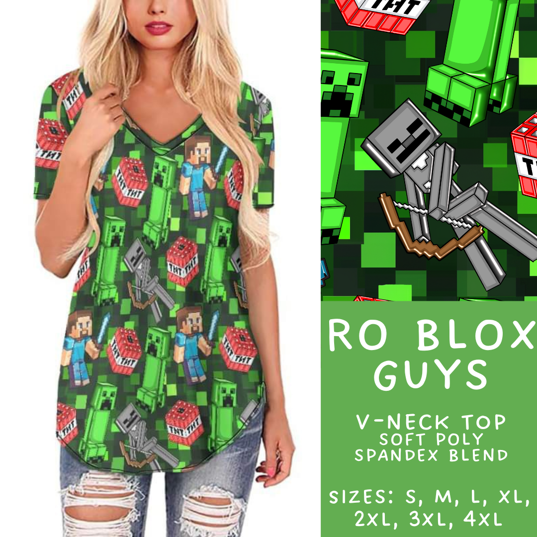 Batch #247 - Cool Characters 6 - Closes 12/2 - ETA late Jan - Ro Blox Guys V-Neck Tee