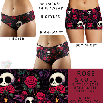 Batch #244 - Comfortable Underwear 2 - Closes 11/27 - ETA mid/late Jan - Rose Skull Women's Underwear