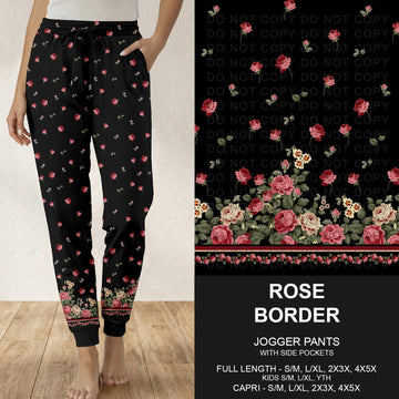 B316 - Preorder Rose Border Joggers (Closes 10/11. ETA: mid Dec.)