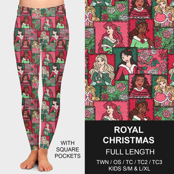 B184 - Preorder Royal Christmas Leggings w/ Pockets (Closes 10/06. ETA early Dec.)