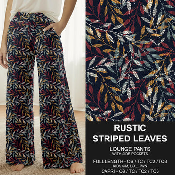 B308 - Preorder Rustic Striped Leaves Lounge Pants (Closes 8/16. ETA: late Oct.)