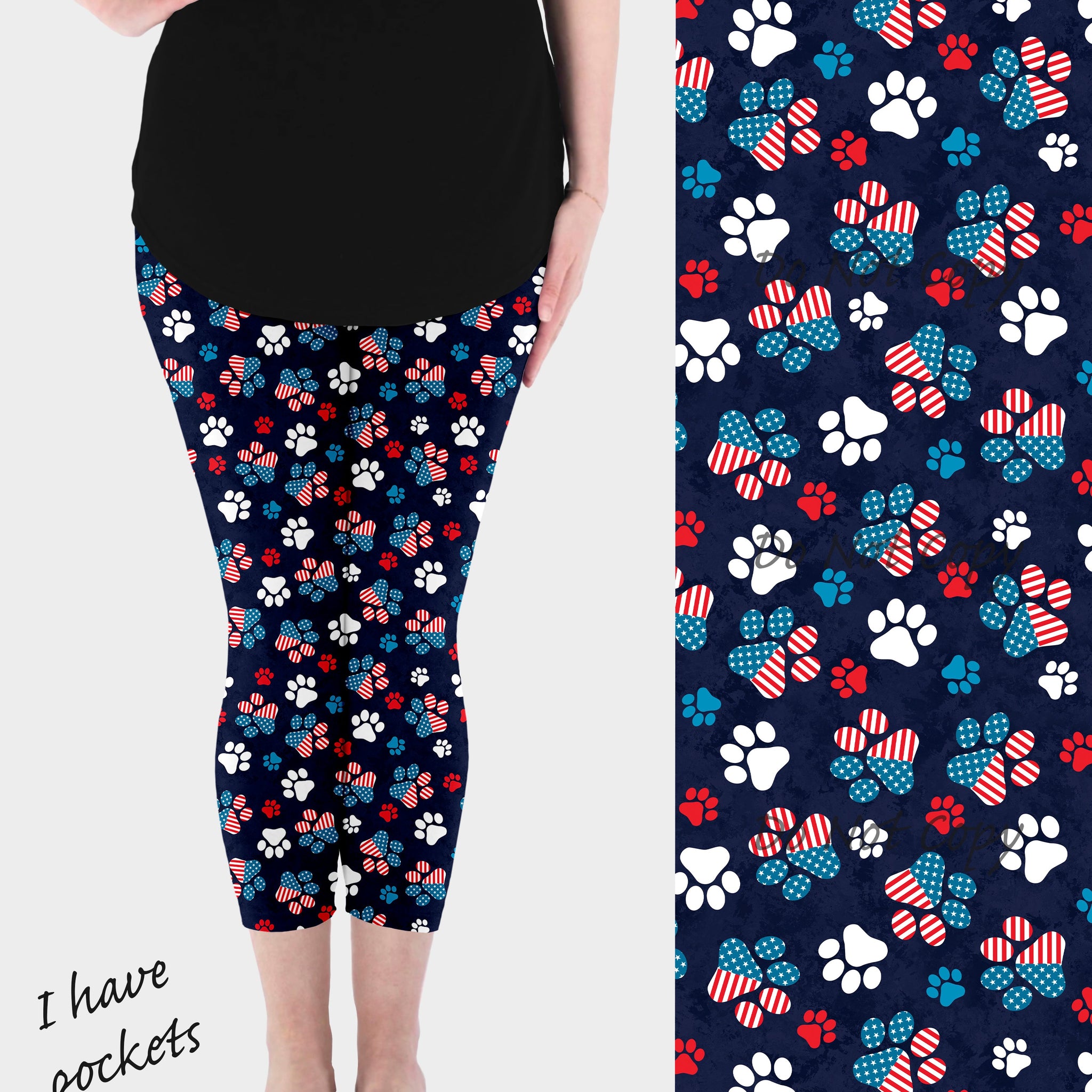 RTS - RWB Paws Leggings w/ Pockets