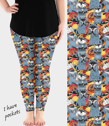 RTS - Raccoon Friend Leggings w/ Pockets