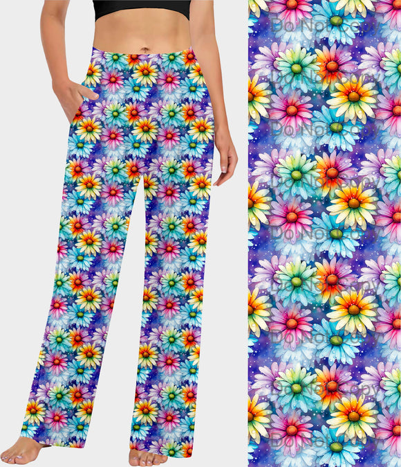 RTS - Rainbow Daisies Lounge Pants