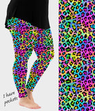RTS - Rainbow Leopard Leggings w/ Pockets