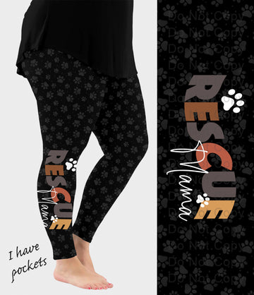 RTS - Rescue Mama Side Design Leggings w/ Pockets