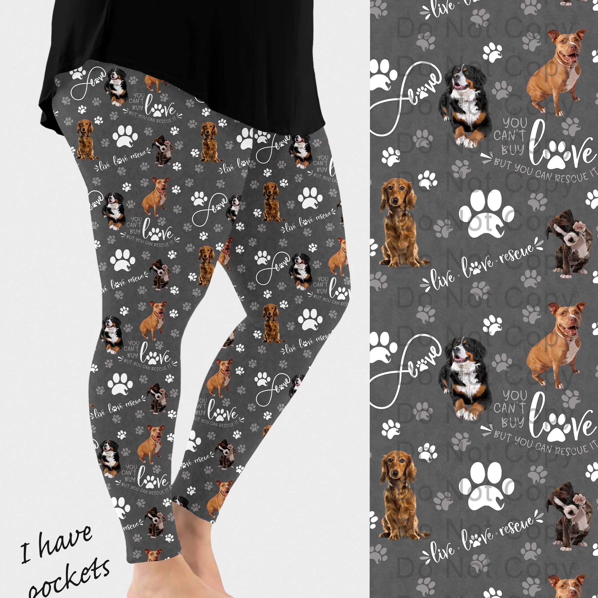 RTS - Rescue Dogs Leggings w/ Pockets