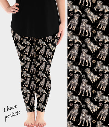 RTS - Rottweiler Dog Breed Leggings w/ Pockets