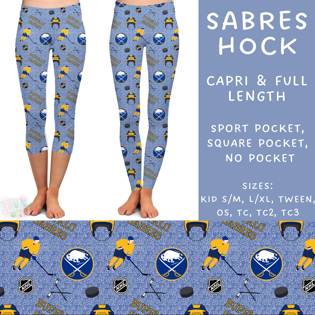 Batch #243 - Hockey - Closes 11/25 - ETA mid Jan - Sabres Hock Full and Capri Length Leggings