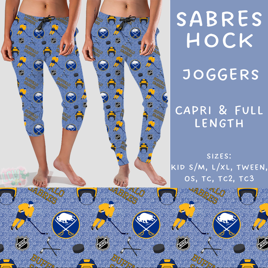 Batch #243 - Hockey - Closes 11/25 - ETA mid Jan - Sabres Hock Full and Capri Length Joggers