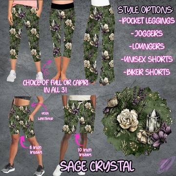 SAGE CRYSTAL - LEGGING/JOGGER/LOUNGER/SHORTS - B107 PREORDER CLOSING 5/25