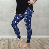 Nautical Sailboat Print Navy Blue Leggings - Adult & Kids Sizes