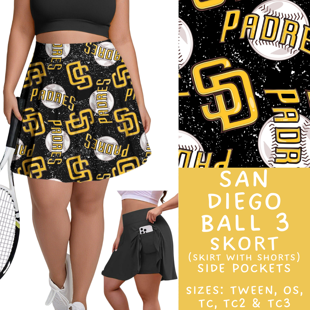Batch #343 - Home Run Collection - Closes 5/22 - ETA mid July - San Diego Ball 3 Skort