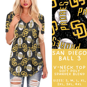 Batch #343 - Home Run Collection - Closes 5/22 - ETA mid July - San Diego Ball 3 V-Neck Tee