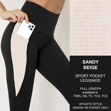 B216 - Preorder Sandy Beige Sport Pocket Leggings (Closes 3/09. ETA: late May)