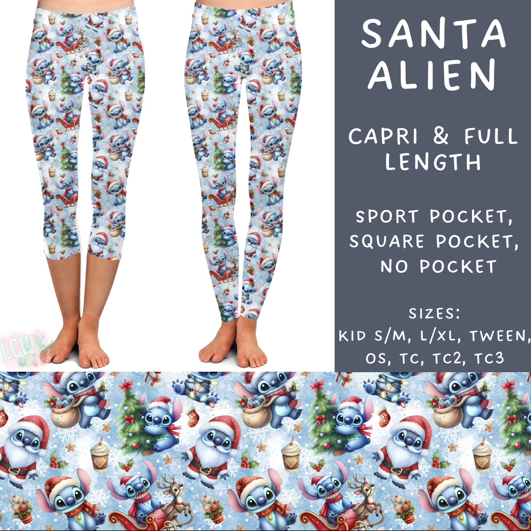 Batch #228 - Christmas Magic 2 - Closes 10/31 - ETA early/mid Dec - Santa Alien Full and Capri Length Leggings