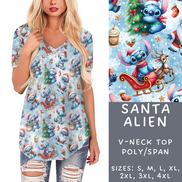 Batch #228 - Christmas Magic 2 - Closes 10/31 - ETA early/mid Dec - Santa Alien V-Neck Tee