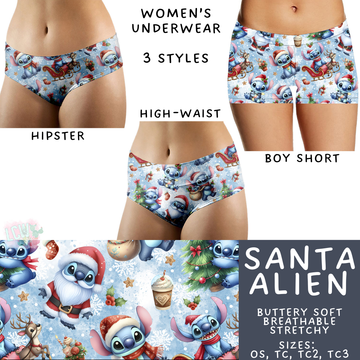 Ready to Ship - Santa Alien Women's Underwear - Hipster TC, High Waist TC2 & TC3