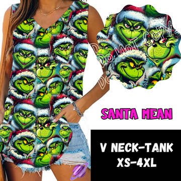 SANTA MEAN -PPO12 - V-NECK TANK PREORDER CLOSING 10/8