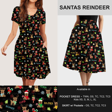 B183 - Preorder Santas Reindeer Dress/Skirt with Pockets (Closes 10/02. ETA: early Dec)