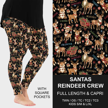 B311 - Preorder Santas Reindeer Crew Leggings w/ Pockets (Closes 9/06. ETA: mid Nov.)