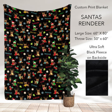 B186 - Pre-Order Santas Reindeer Fleece Blanket (Closes 10/04. ETA: early Dec)