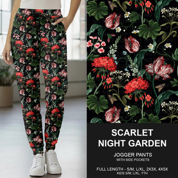 B264 - Preorder Scarlet Night Garden Jogger Pants (Closes 12/07. ETA early Feb.)