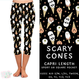 Ready to Ship - Scary Cones Capri Length Leggings - TC2 Square Pockets