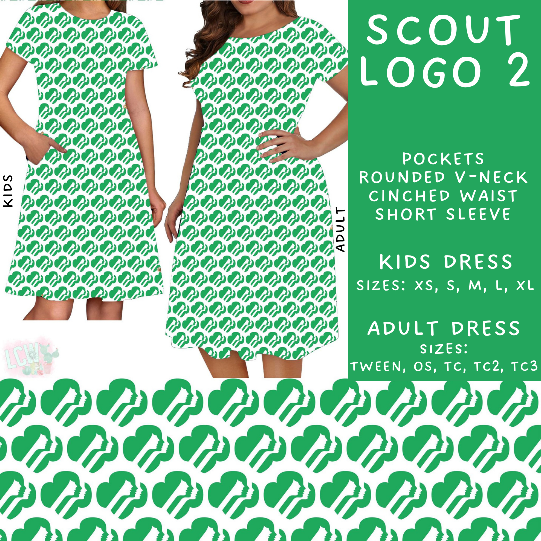 Batch #224 - Cookie Dealer 2 - Closes 10/28 - ETA mid Dec - Scout Logo 2 Adult & Kids Dresses