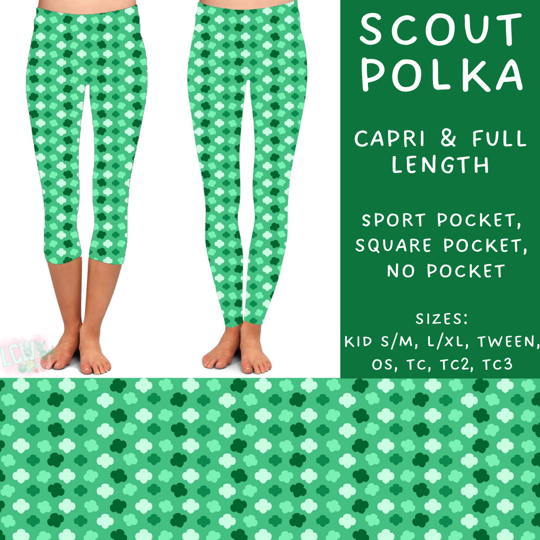 Batch #224 - Cookie Dealer 2 - Closes 10/28 - ETA mid Dec - Scout Polka Full and Capri Length Leggings