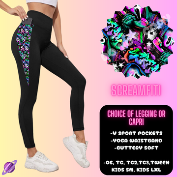 SCREAMFITI LEGGING/CAPRI-OUTFIT RUN PREORDER CLOSING 1/10