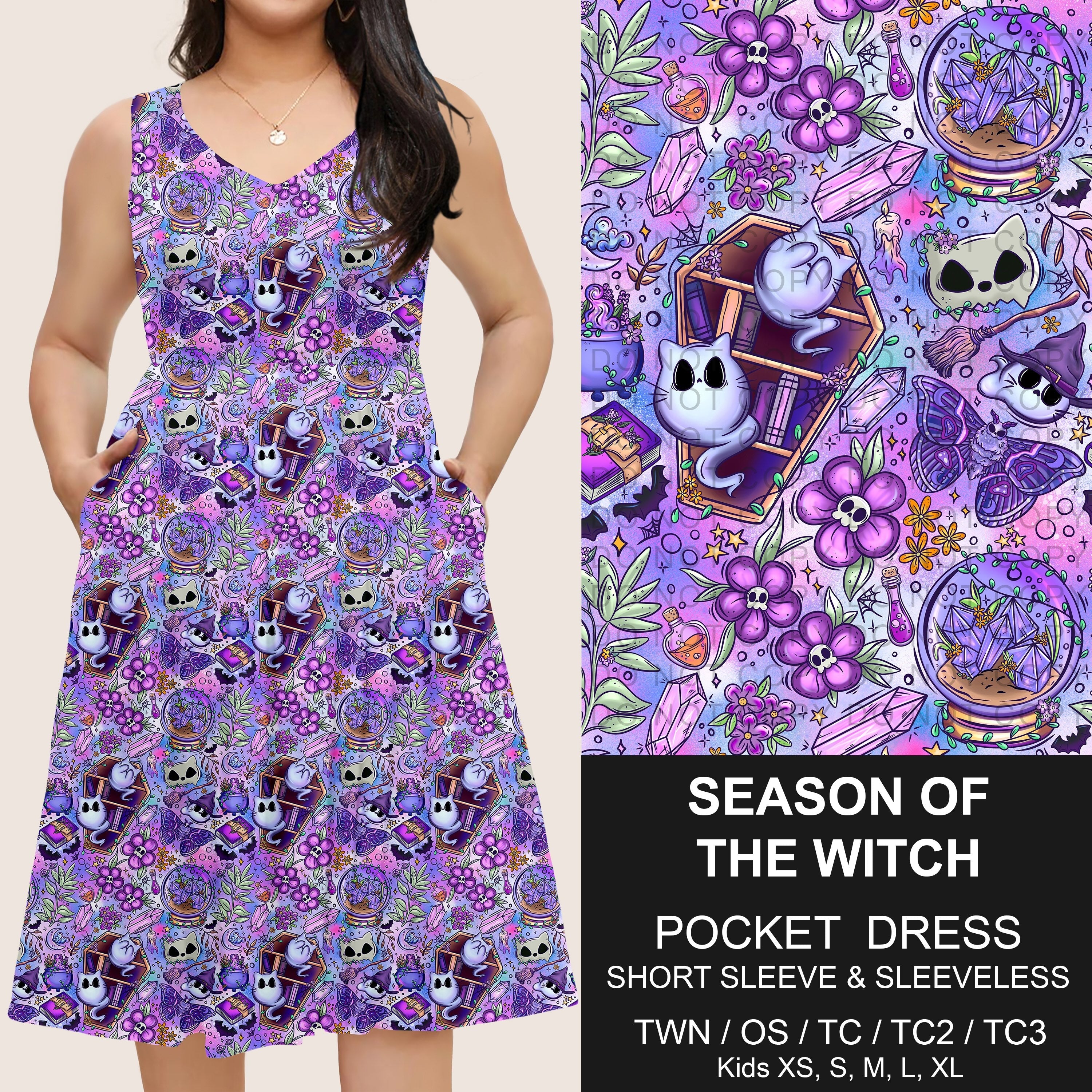 B302 - Preorder Season of the Witch Pocket Dress (Closes 7/24. ETA: early Oct)