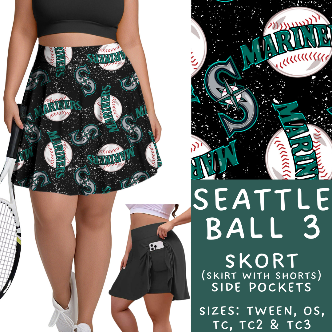 Batch #343 - Home Run Collection - Closes 5/22 - ETA mid July - Seattle Ball 3 Skort