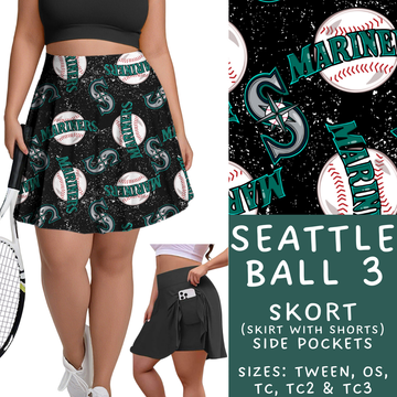 Batch #343 - Home Run Collection - Closes 5/22 - ETA mid July - Seattle Ball 3 Skort
