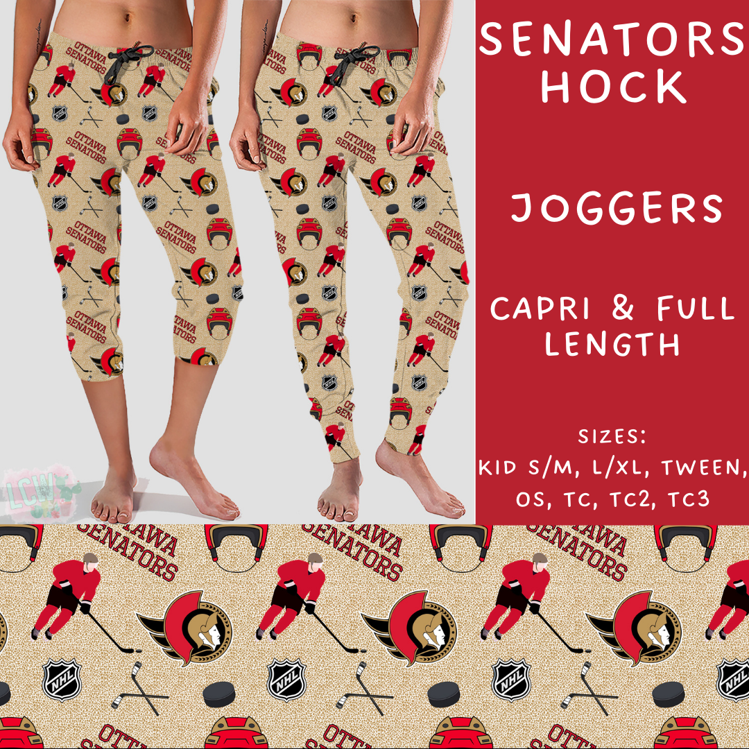 Batch #243 - Hockey - Closes 11/25 - ETA mid Jan - Senators Hock Full and Capri Length Joggers