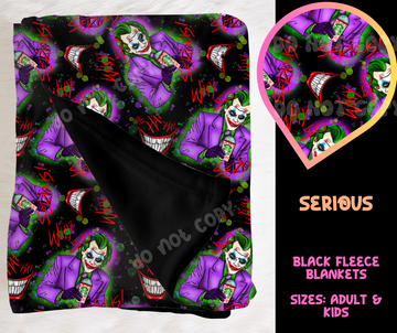 SERIOUS - SOFT BLACK FLEECE THROW BLANKET RUN 6 PREORDER CLOSING 9/25