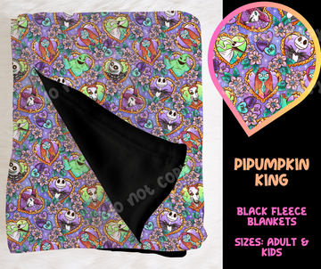 PUMPKIN KING - SOFT BLACK FLEECE THROW BLANKET RUN 6 PREORDER CLOSING 9/25