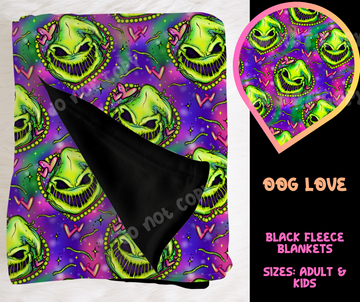 OOG LOVE - SOFT BLACK FLEECE THROW BLANKET RUN 6 PREORDER CLOSING 9/25